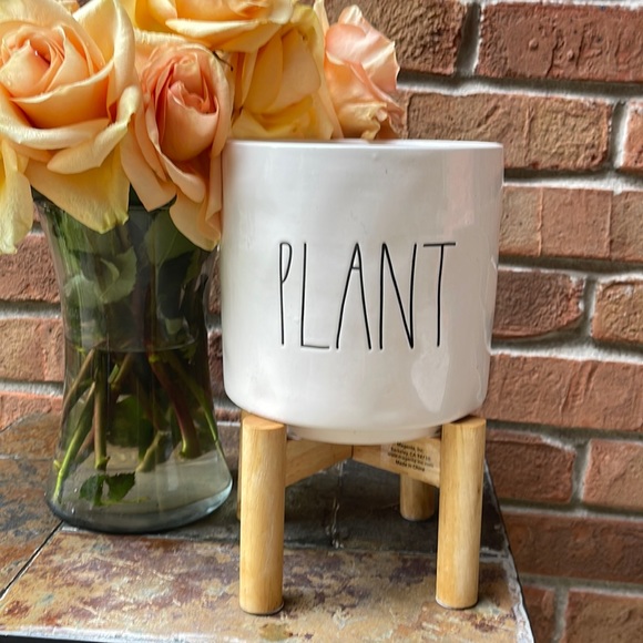Other - Rae Dunn “PLANT” Planter on Wood Stand